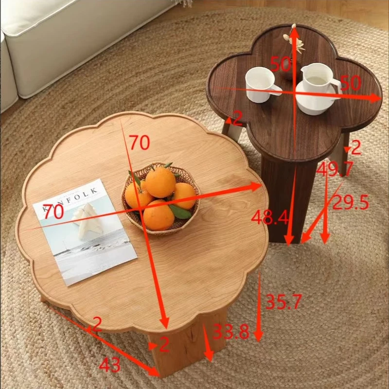 Mesas de centro de pétalos japonesas, mesa central Vintage para sala de estar, escritorio de libros multifuncional, almacenamiento combinado, muebles para el hogar