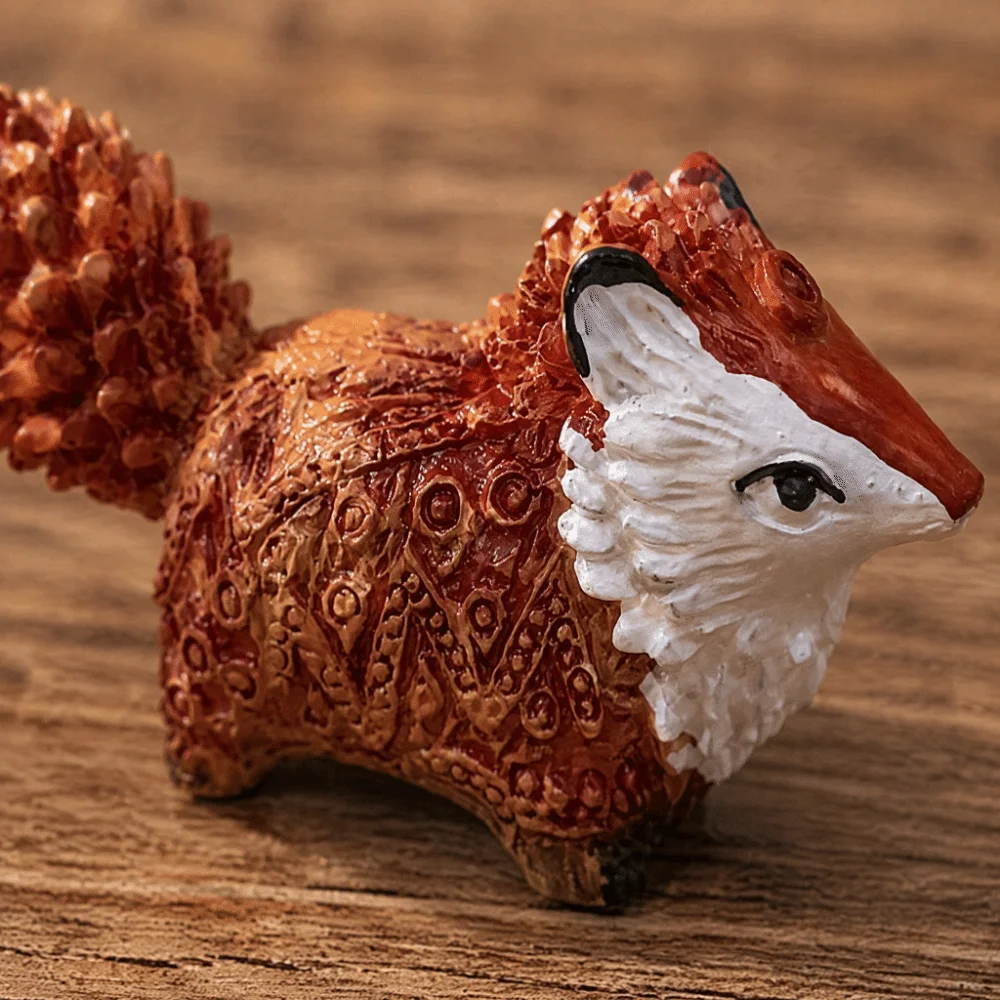 Stylish Resin Fox Totem Statue Freestanding Structure 2.76 X 1.57in Animal Figurine Decorative Finish Craft Ornament For Friends