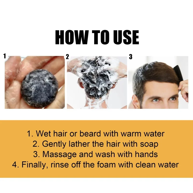 Gray White Hair Repair Serum Soap Fast White To Black Repair Nourish Beard Hair Roots Shampoo Men Women Beauty Health Care view 6