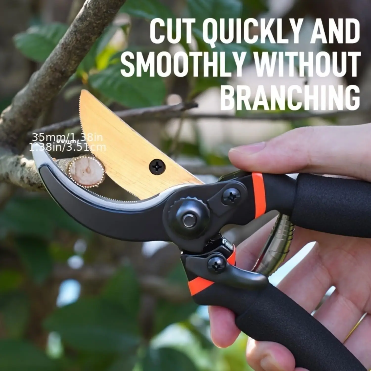 Rafford 1 pair of garden shears SK5 steel heavy-duty branch shears for trimming rough branches, equipped with two extra springs