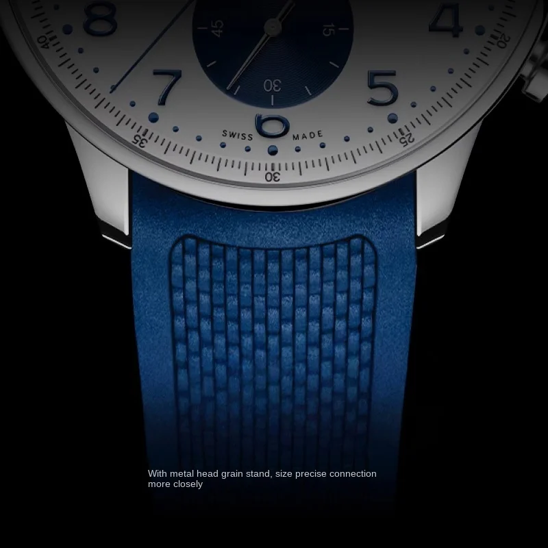 Correa de reloj de goma FKM de 20mm para IWC, serie portuguesa, diseño de extremo curvo, ajuste para reloj, hebilla perfectamente y hebilla plegable a elegir