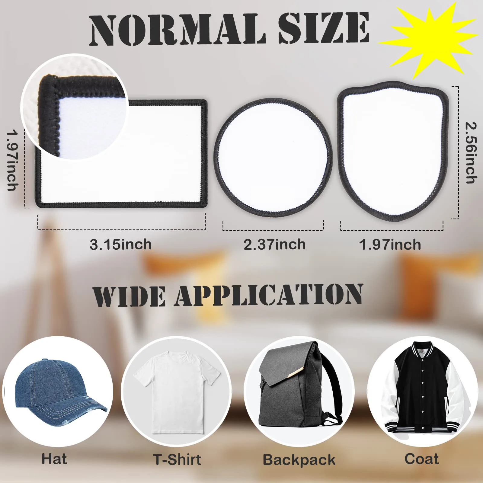 3/2Pcs Sublimation Patches Fabric Iron-on Blank Patches Hat Patch for DIY Crafts Caps Clothes Shoes Bags Backpacks Uniforms