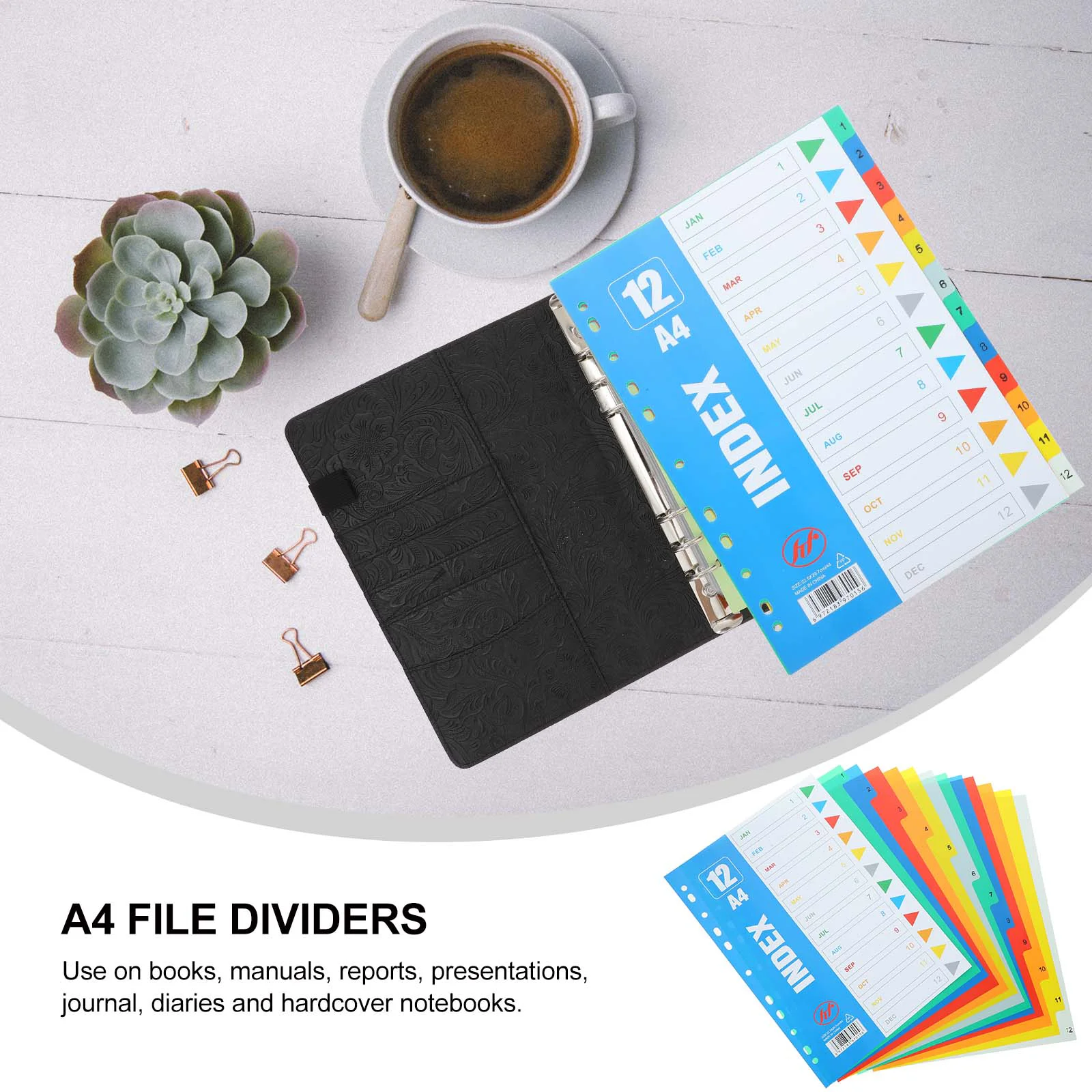 Index Separator Page Notebooks Dividers A4 Tabs Number Loose-leaf Markers Binder With Pp Pastel