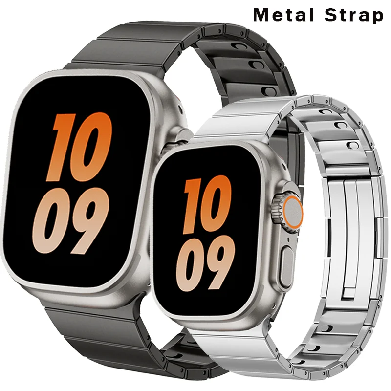 

Stainless Steel Strap for Apple Watch Ultra 49mm 45mm 46mm 41mm 44mm 40mm Magnetic Buckle Bracelet for iWatch Series 9 8 7 6 SE