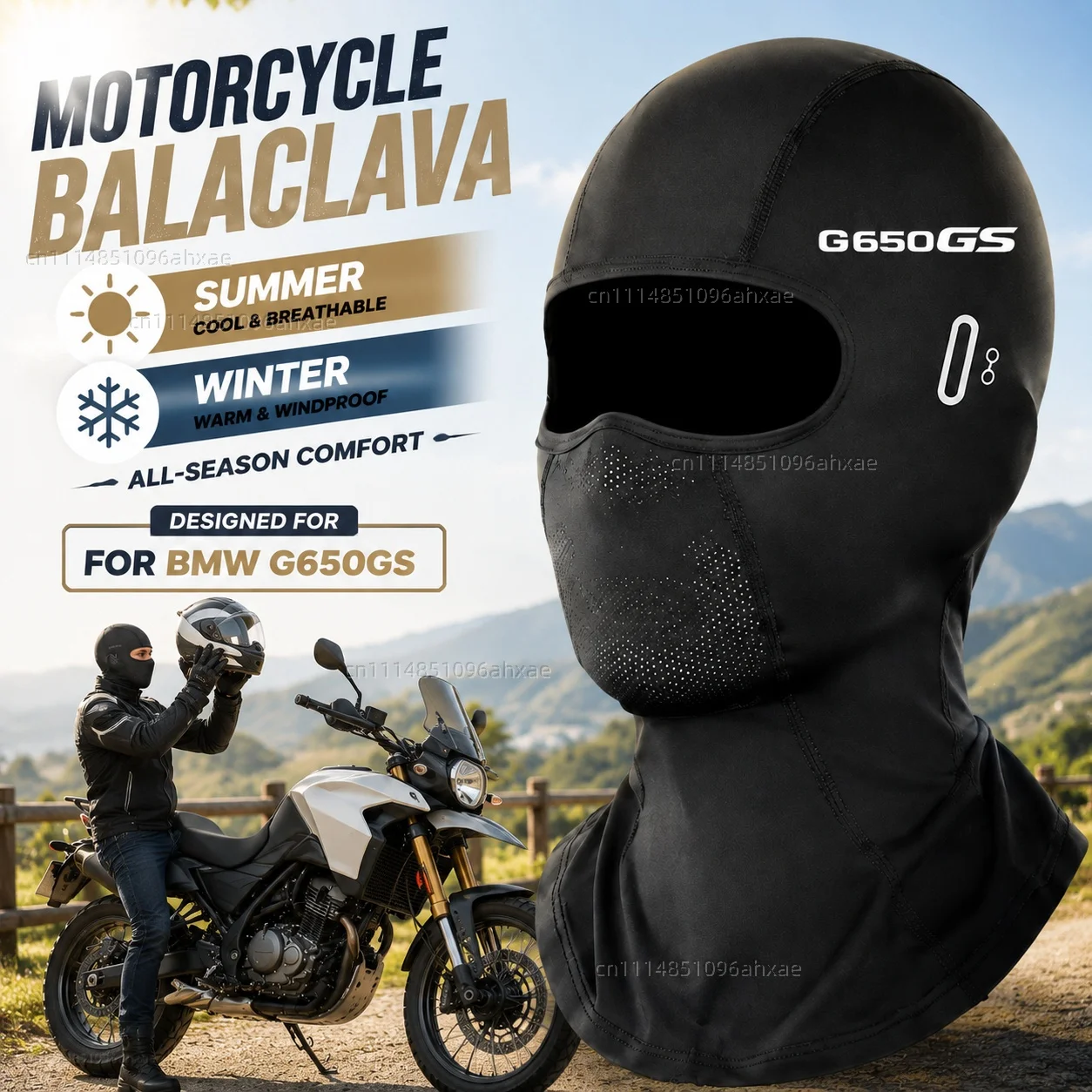 

For BMW G650GS 2009-2017 Motorcycle Balaclava Summer Glasses Face Breathable Hole Winter Warm breathable waterproof cycling