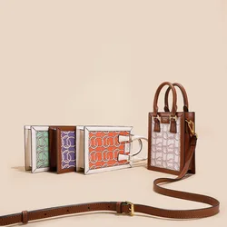 Vintage Women's Crossbody Bag Fashion Crossbody Bag Mobile Phone Leather Contrast Color Small Bag for Commuting