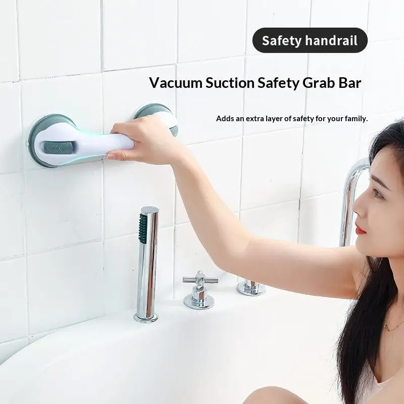 Suction Cup Shower Safety Handrail No Drill Anti Slip Grab Bar Support Handle for Bathtub Elderly Pregnant Care
