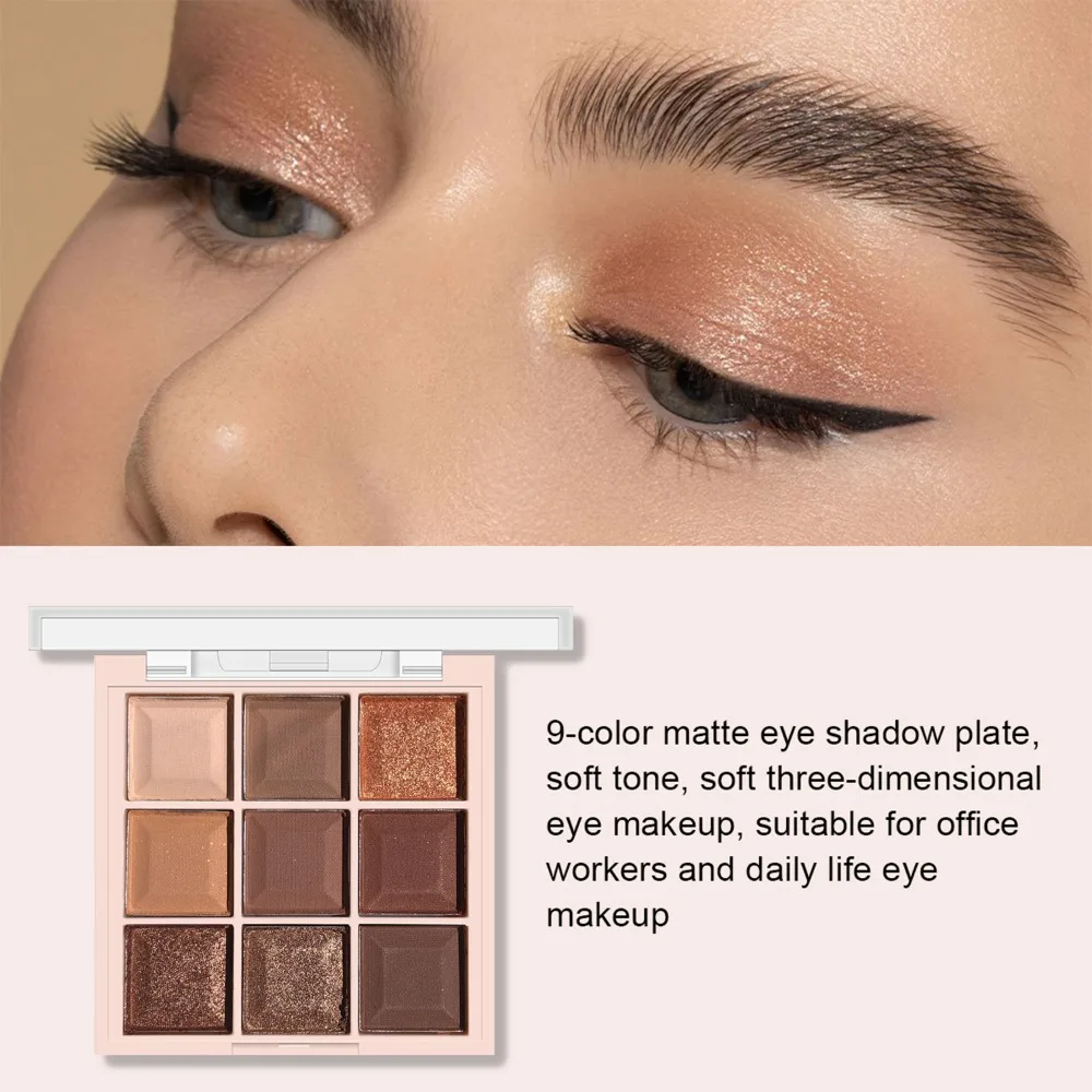 لوحة ظلال عيون مكونة من 9 ألوان من الشوكولاتة غير لامعة ولامعة وطبيعية عارية مقاومة للماء ومضادة للتعرق هدية مكياج لعيد الميلاد #6