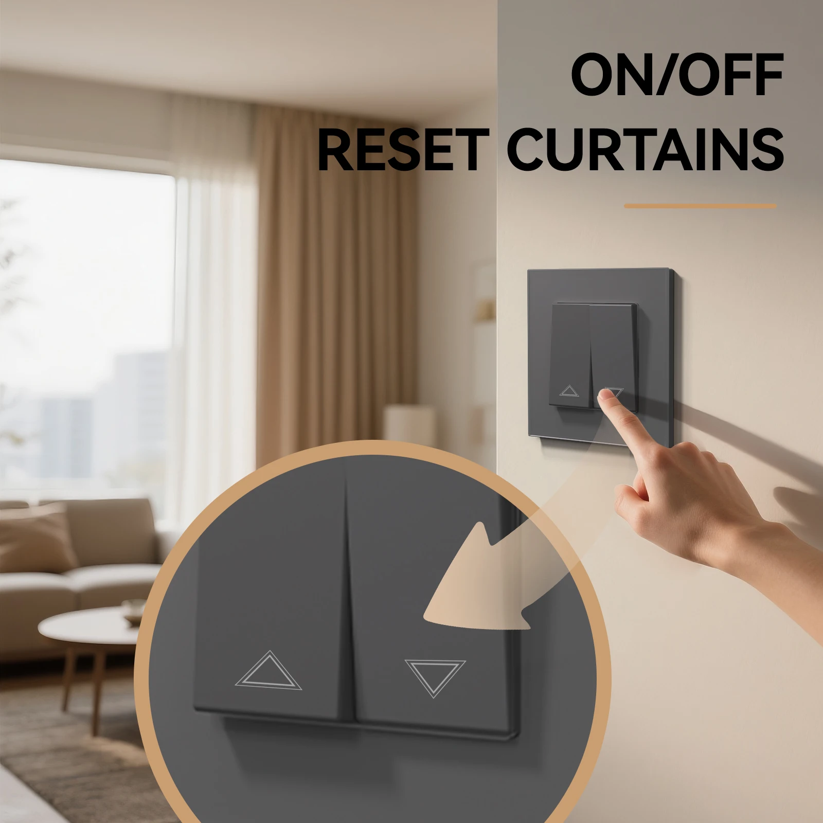 BSEED الميكانيكية الستار التبديل الكهربائية الأسطوانة مصراع التبديل دفع زر ستائر الحائط التبديل إطار بلاستيكي زجاجي الاتحاد الأوروبي القياسية