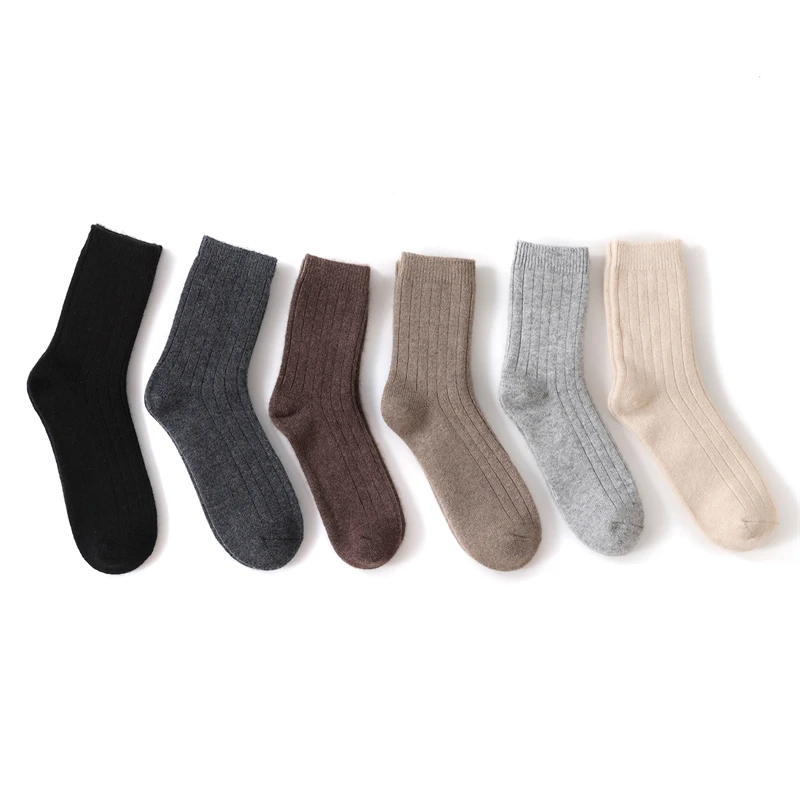 

Утолщенные носки унисекс до середины икры из 100% кашемира в американском стиле, универсальная верхняя одежда в корейском стиле, теплые вязаные носки