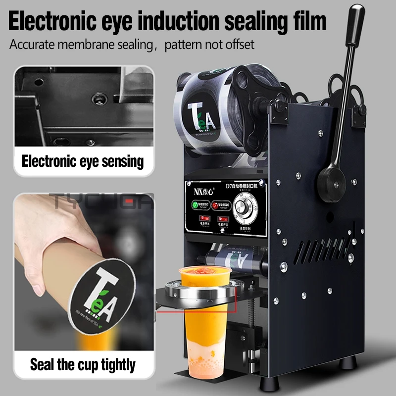 

.Cup Sealing Machine Juice/Milk/Coffee/Bubble Shop Sealer Commercial Manual Plastic PP 90/95 MM Diameter Drinks Cup Sealer