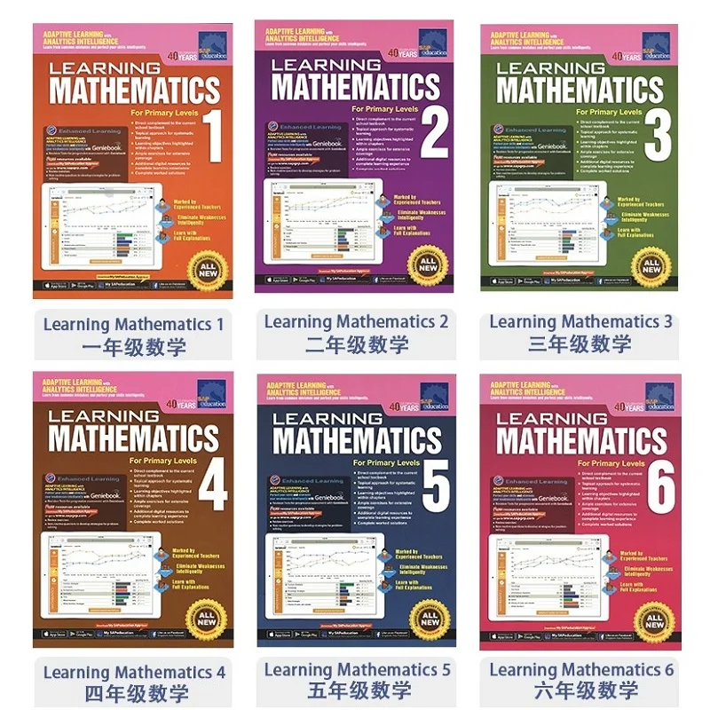 Fascículo SAP Aprendizagem Matemática Book Grade 1-6 Crianças Aprender Livros de Matemática Singapore Primary School Mathematics Textbook