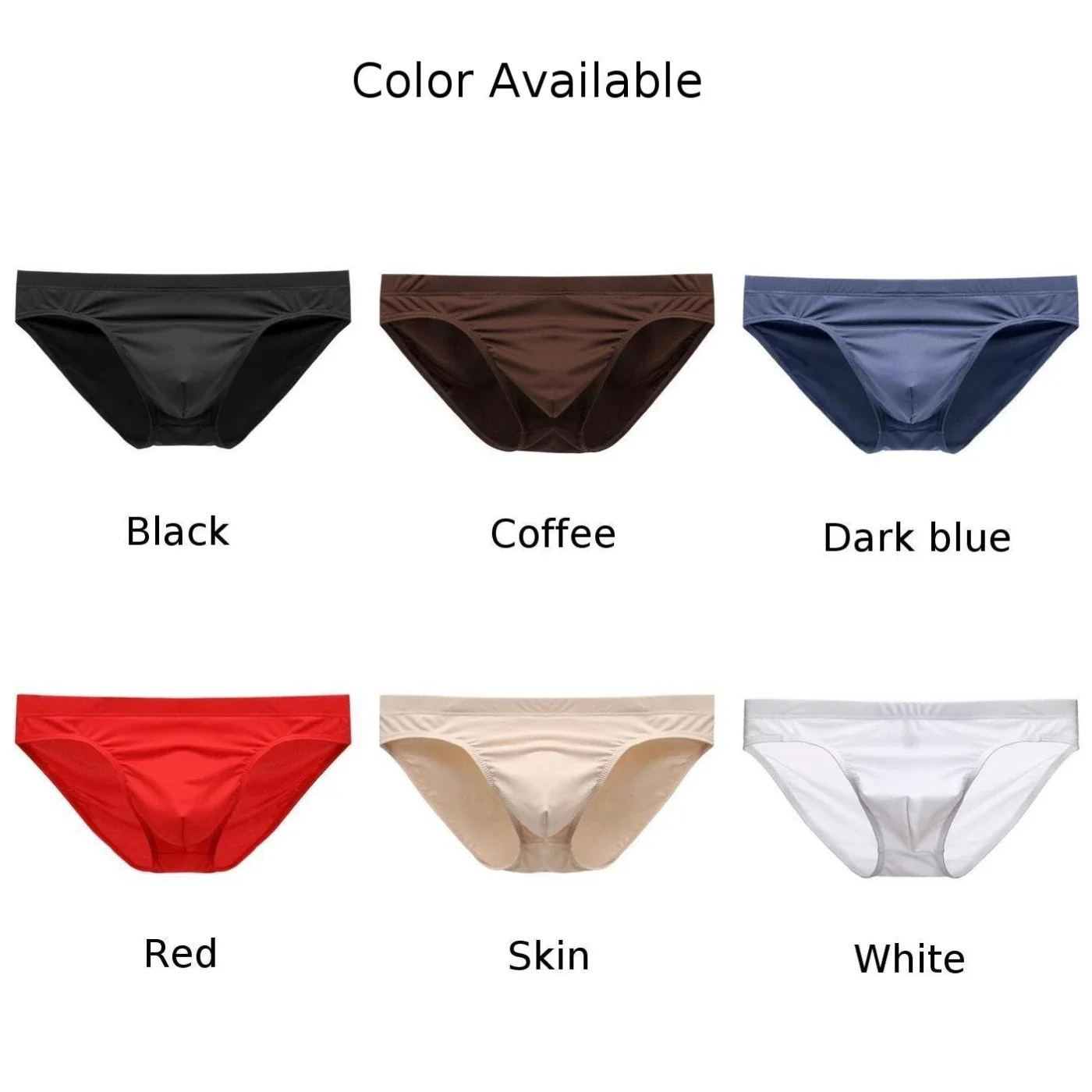 Summer Ice Silk Underwear Sexy Men Low-rise Smooth Pouch Briefs Breathable Bikini Underpants Ultra Thin Breathable Panties A50