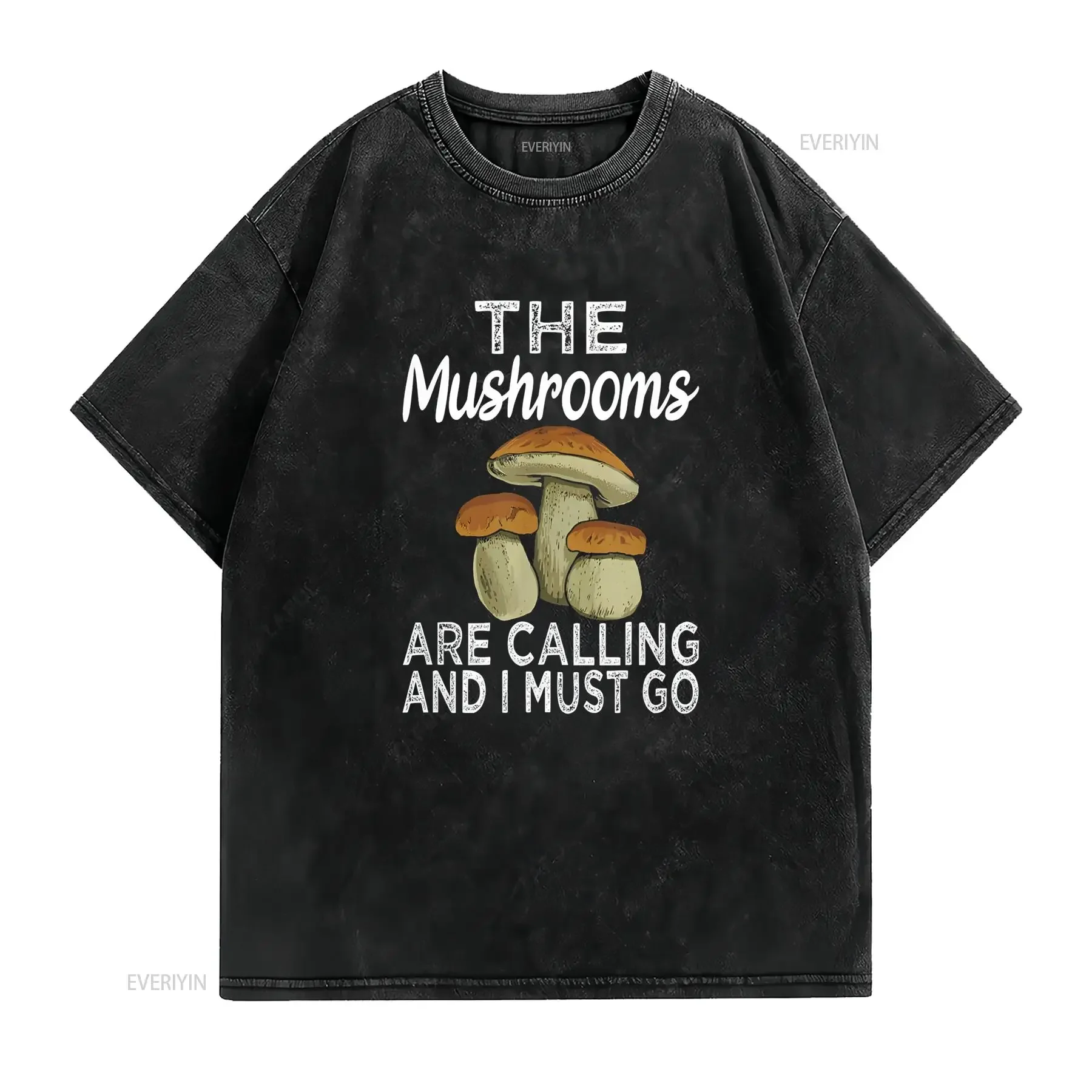 Mushroom Hunting Morel Shrooming T Shirt vintage Washed Stylish Unisex Soft designer clothes Stretched homme Versatile Slightly