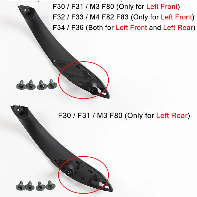 Rear Front Left Right Inside Door Pull handle Interior Handle Trim For BMW 3 4 Series M3 M4 F30 F31 F32 F33 F34 F36 F80 F82 F83