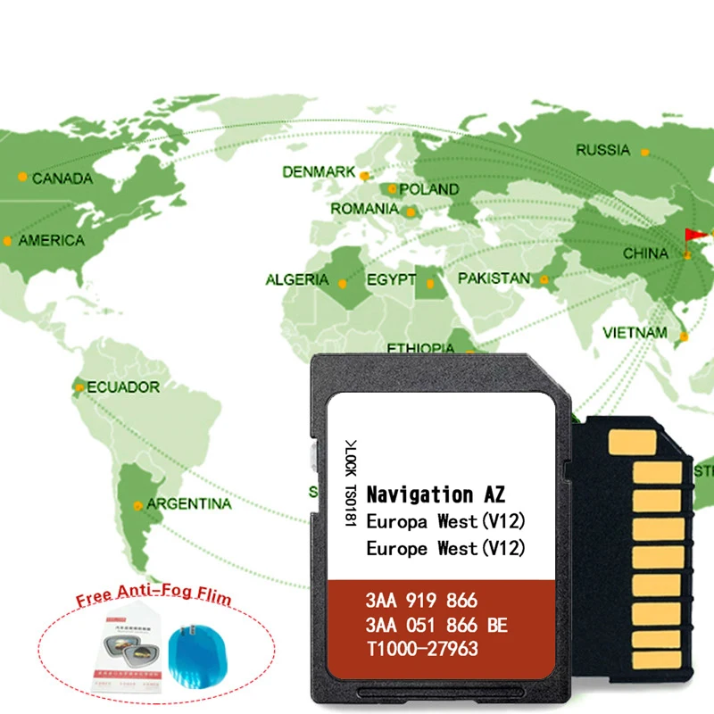 

RNS315 WEST Navigation AZ SD Card West Europa V12 Map UK