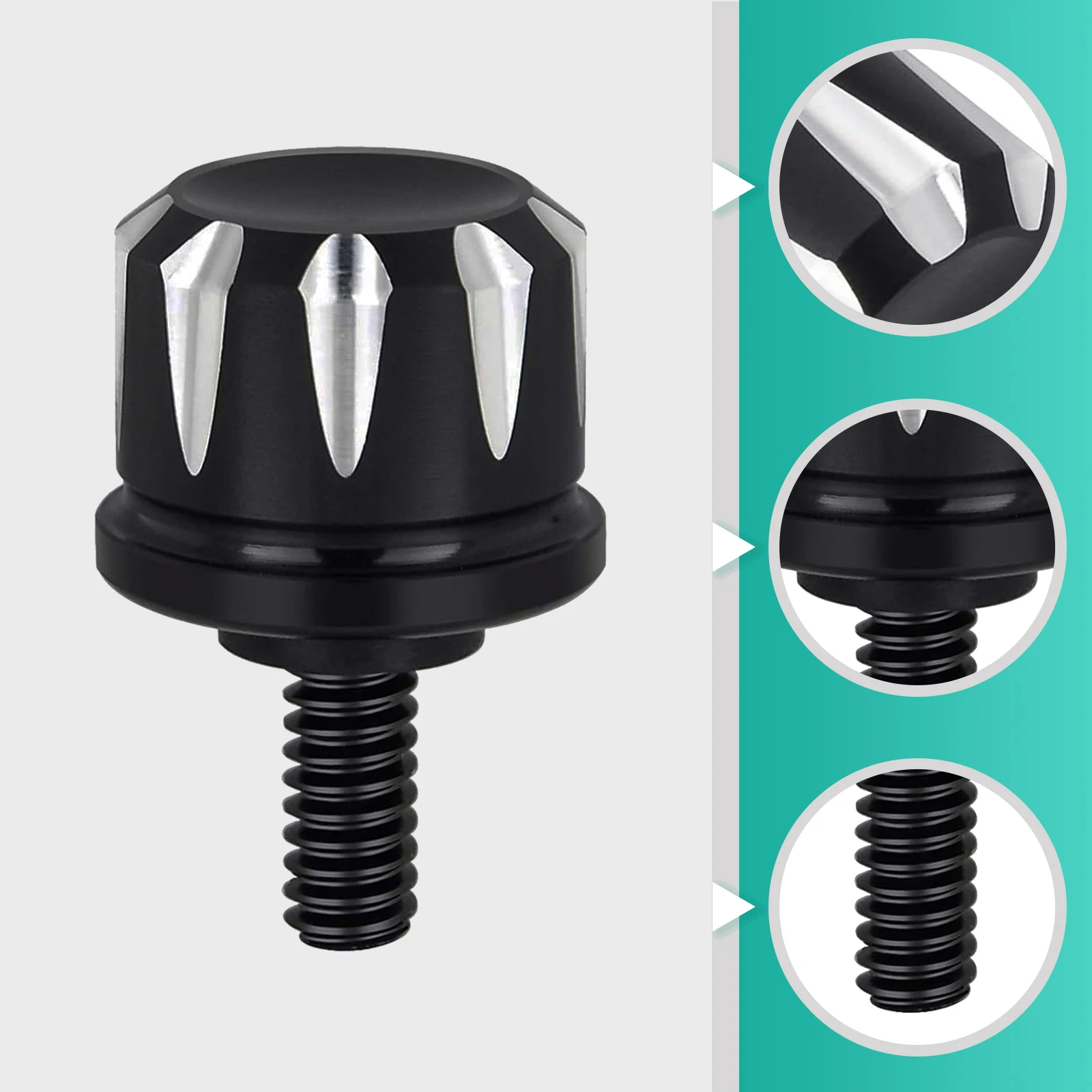 

Black Rear Seat Bolt Durable Motorcycle Seat Modified Screw Anti-Rust Motorbike Accessories Chrome Protection Screws Mount