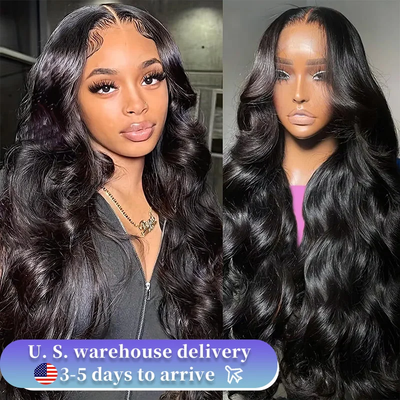 200 Density HD Transparent 13x6 Body Wave Lace Frontal Wig Human Hair 30 40 Inch Brazilian 13x4 Lace Front Closure Glueless Wigs