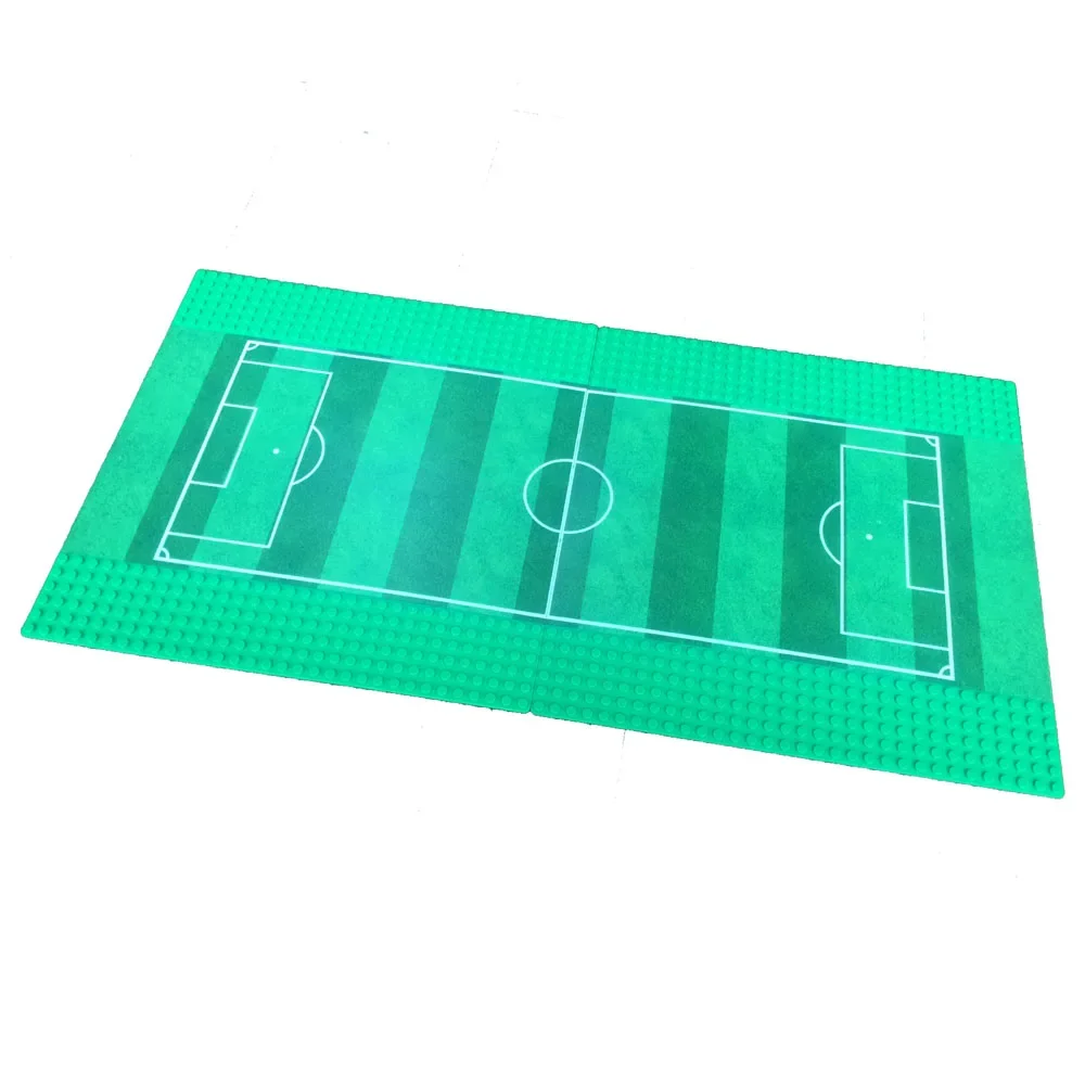 

10x10 inch Baseplate Football Court Soccer Field with Action Figure Educational Block DIY Building Block Brick Brickset