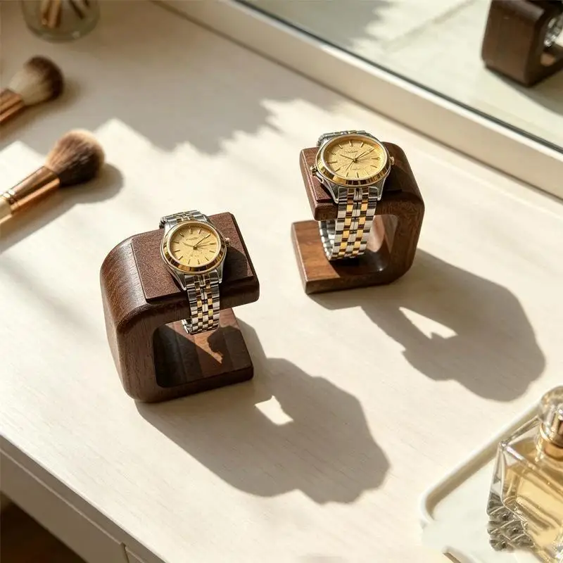 Decorative Solid Wooden Watch Holder Stand For Bracelet Ring And Watch Jewelry Collection Display Holder view 3