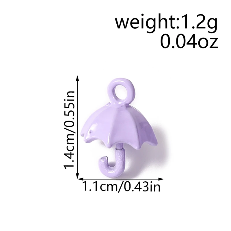 5 Stück 11x14mm Cartoon 3D Emaille Regenschirm-Anhänger für die Herstellung von Halsketten, Ohrringen, Armbändern, DIY-Bastelarbeiten, Schmuckzubehör – Detail 1