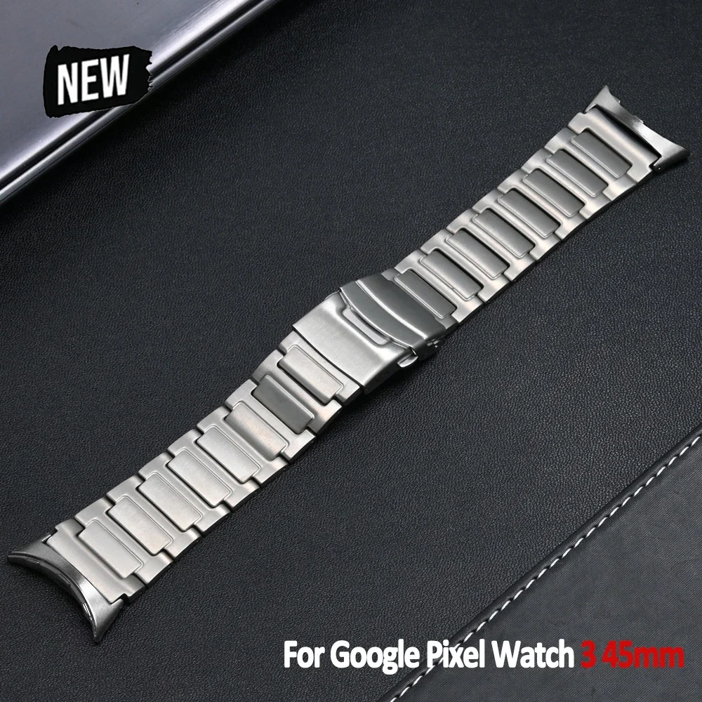 

Браслет из титанового металла для Google Pixel Watch 3 45 мм, роскошный ремешок замененные аксессуары Correa для Pixel watch 3 45 мм, звеньевой браслет