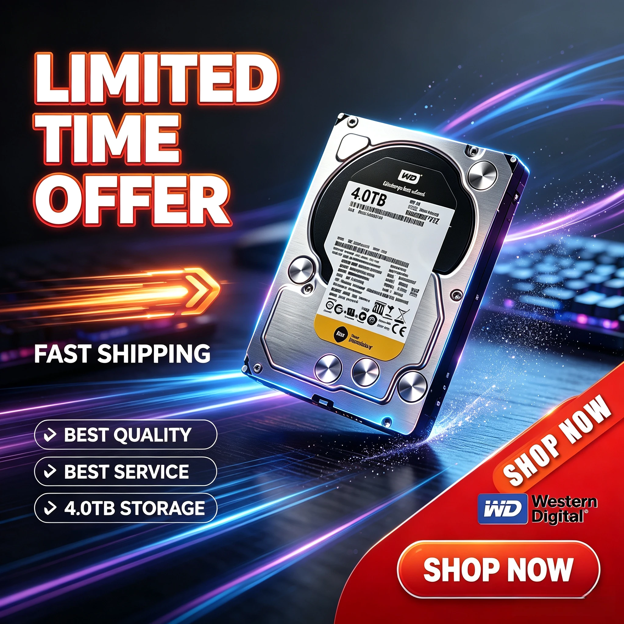 WD RE (RAID Edition) Black Gold 3.5" SATA Desktop HDD, 7200 RPM, for Gaming, Surveillance, DVR & Server Uses, Easy.2026