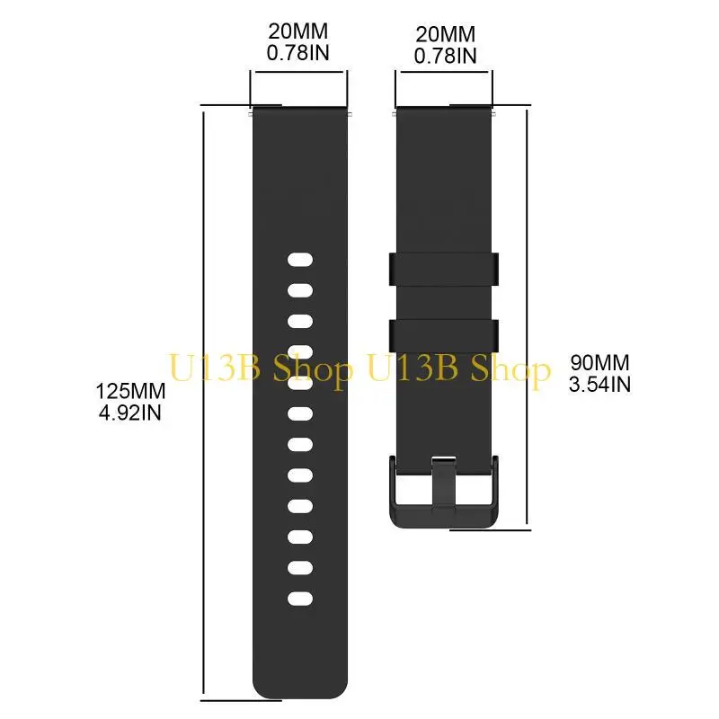 U13B Kompatibel untuk Amazfitbip 3 Amazfitgts 2Mini Band Adjustable Sport Silicone Washable Strap Bristband Waterproof