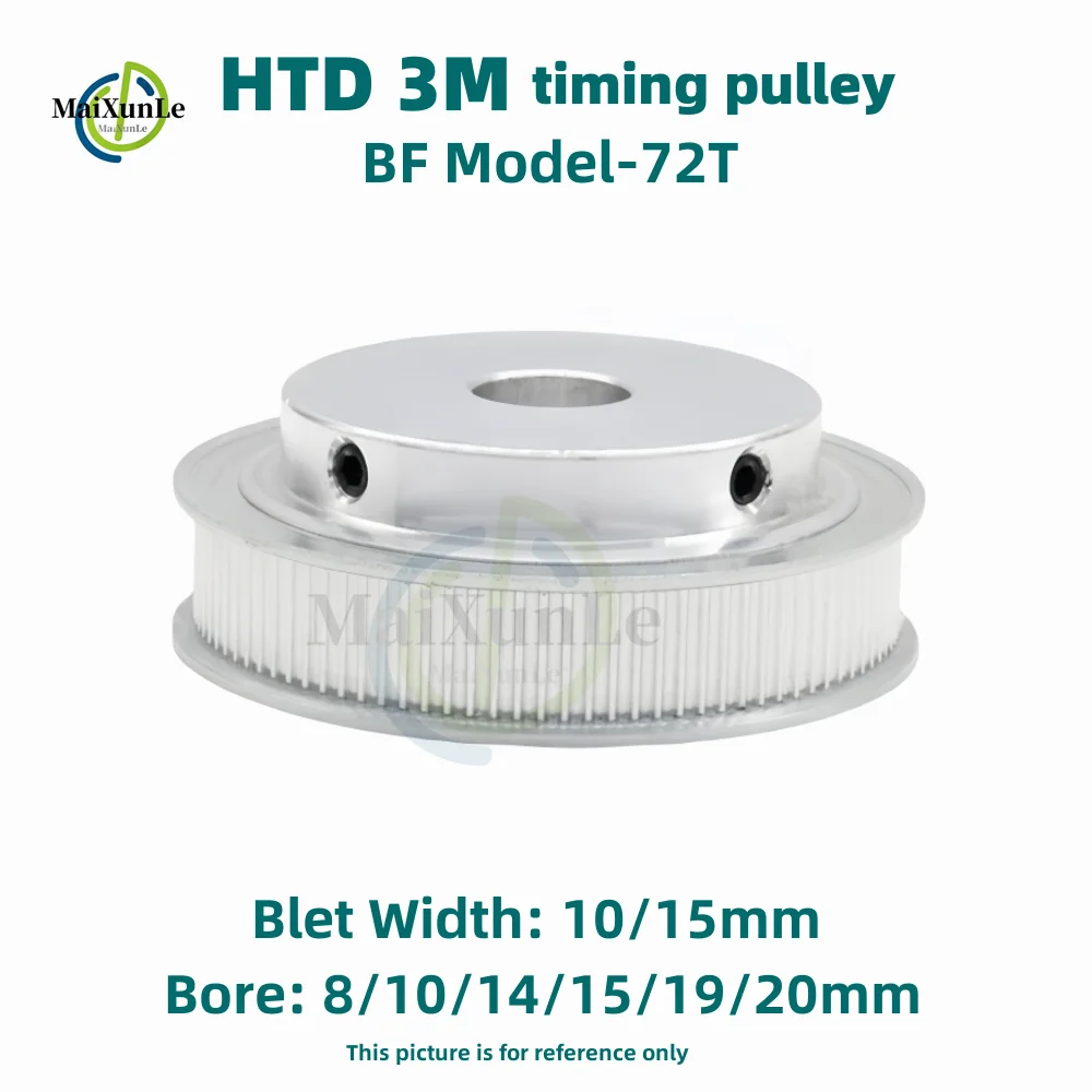 

HTD 3M Timing Pulley 72Teeth BF Type 3M Synchronous Wheel Bore 8/10/12/14/15/19/20mm For Belt Width 6/10/15mm HTD3M Timing Belt