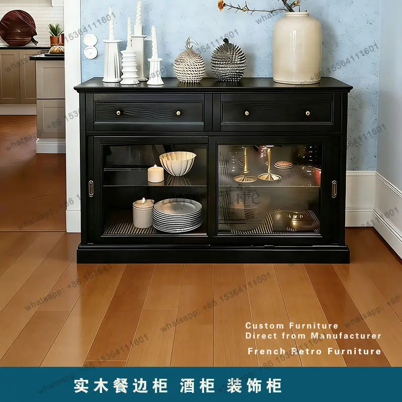 

Wall-to-wall entrance entrance decoration cabinet ultra-thin high-end French sideboard