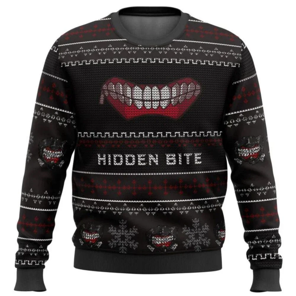 2024 New Tokyo Ghoul Trust Ugly Christmas Sweater Gift Santa Claus Pullover Mens Oversized  3D Sweatshirt Thick Long Sleeves