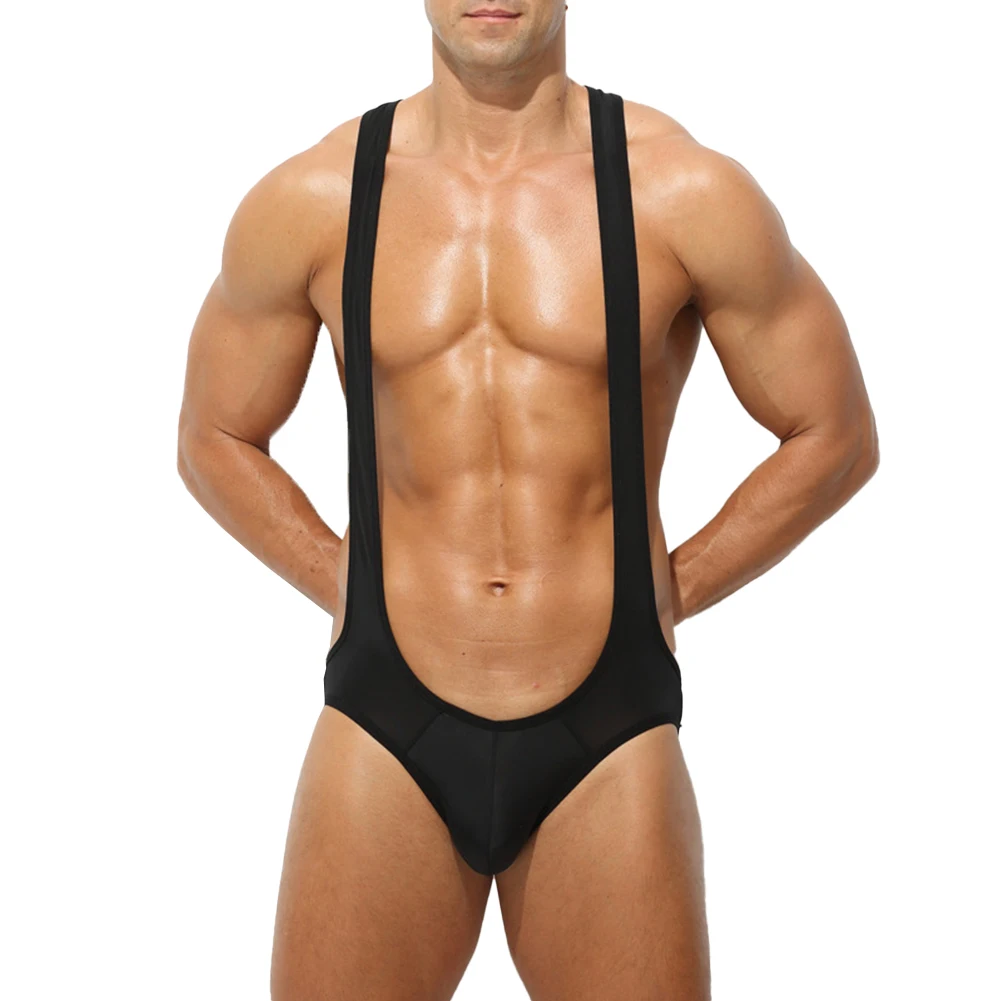 

Clubbing Outfits Black Mens Bodysuit Bulge Pouch Leotard For Men Classic Style Underwear Classic Style Pajamas