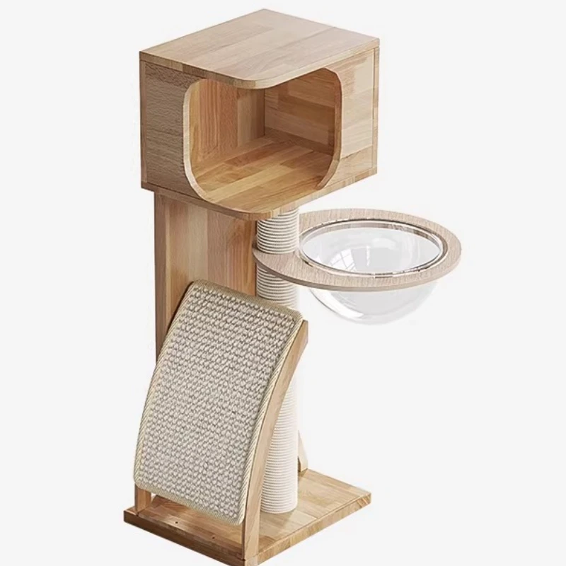 

Solid Wood Cat Climbing Frame Small Apartment Does Not Occupy A Land, Cat Nest Cat Scratching Is Integrated, Household Small