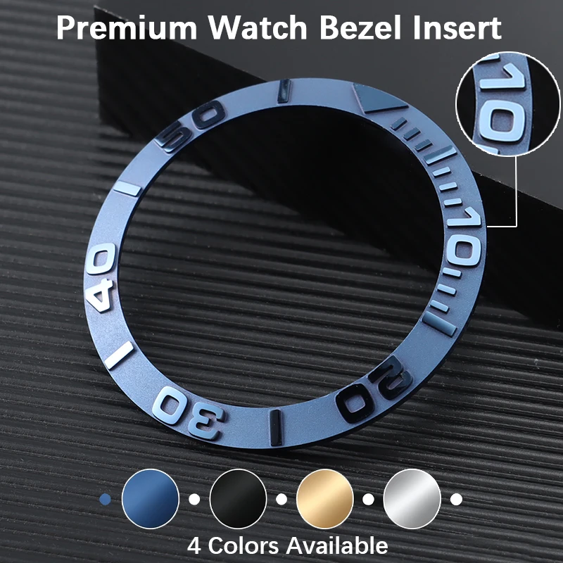 Premium Ceramic Watch Bezel Insert Replacement Raised 3D Convex Numeral Scale Ring 38mm Dive Watch Mod Parts Upgrade Accessories