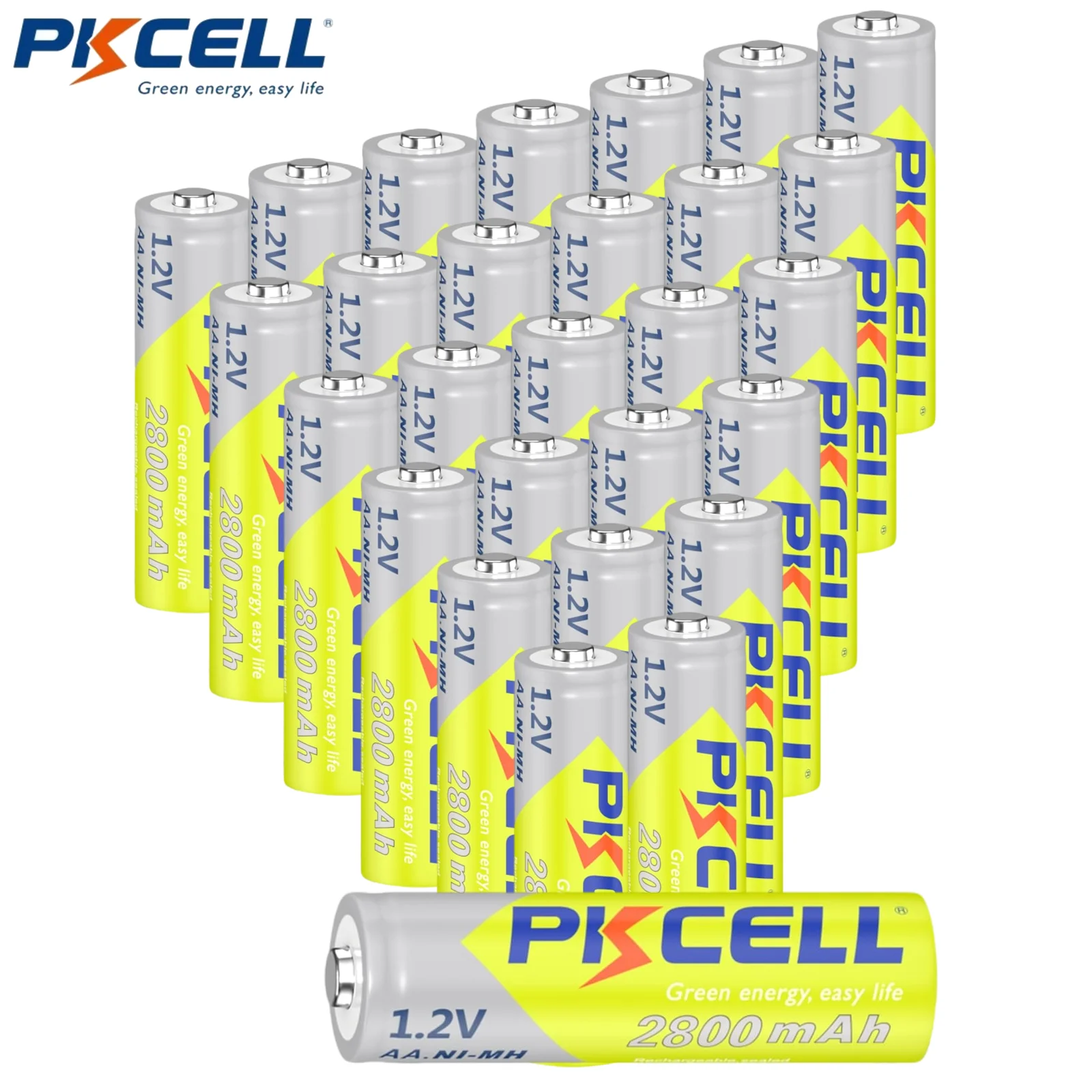 

28PCS Rechargeable AA NiMH Performance Batteries 2800 mAh Recharge up to 1200x Times Pre-Charged Battery