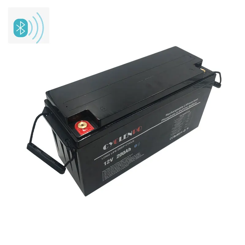 

Deep cycle battery lifepo4 12v 200amp lithium ion with BMS and wireless conect