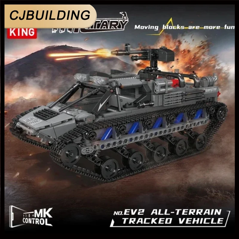 

MOULD KING 20030 Technical Remote Control Military Tank Building Block EV2 All-terrain Tracked Vehicle Bricks Toys For Kids Gift