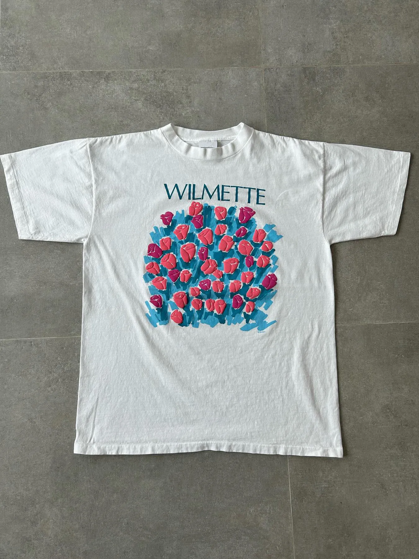  Style Lazy Gentle Rose Bouquet Short Sleeve T-Shirt Cotton Breathable round Neck Plant Floral Print Unisex Spring Summer