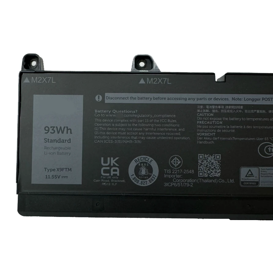 

Аккумулятор для ноутбука 5JMD8 965V4 X9FTM для Precision 7770 7670 7780 7680 серии P114F P115F P114F001 P114F002 P115F001 P115F002 93 Втч