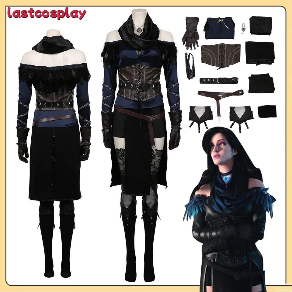 

Yennefer Cosplay Costume Fantasia Roleplay Disguise Clothes Medieval Women Top Shorts Skirt Gloves Outfits Halloween Carnival