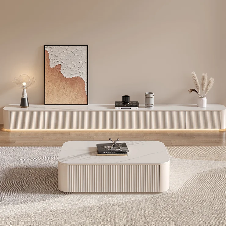 

Modern Luxury TV Stand Wooden Furniture Living Room TV Cabinet and Coffee Table Set Meuble TV Wall Unit