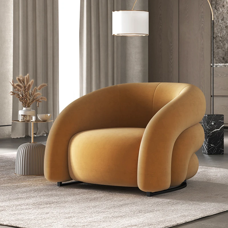 

Online celebrity small apartment lazy leisure chair light luxury designer fabric sofa.