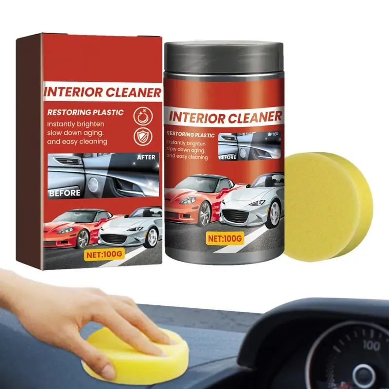 

Auto Interior Cleaner Car Interior Detailing Cleaner Wax 100g Mild Odorless Cleaning Supplies for Automotive SUV Car Vehicle