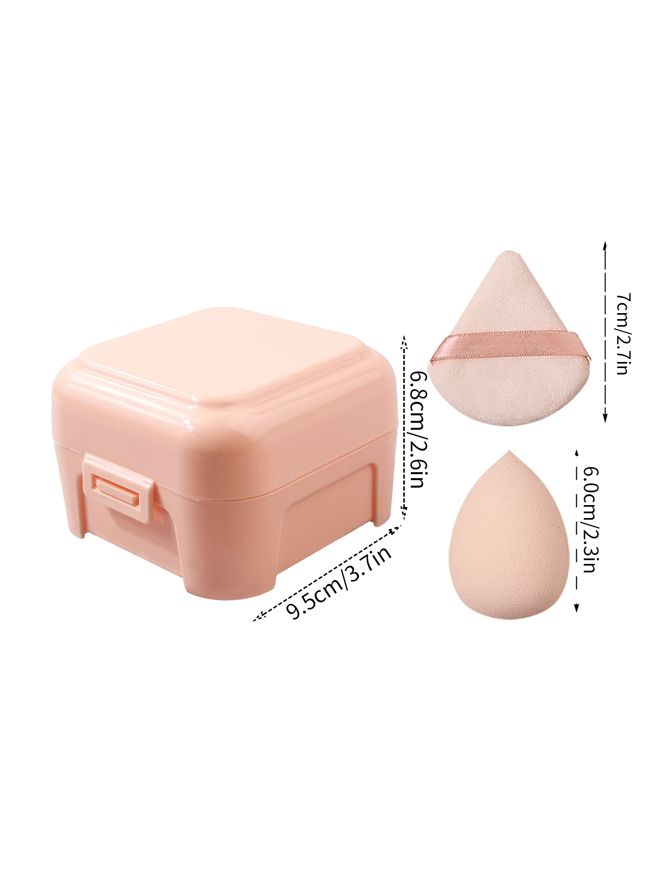 7 قطع من إسفنجة البودرة فائقة النعومة وغير لزجة، تأتي منتفخة مسحوق مثلثة مع صندوق تخزين محمول للسفر