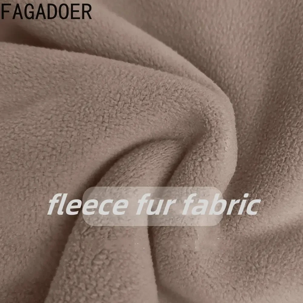 FAGADOER High Quality Women Sporty Outfits Autumn Winter Fleece Fur Zipper Crop Top And Leggings Pants Two Piece Sets Tracksuits