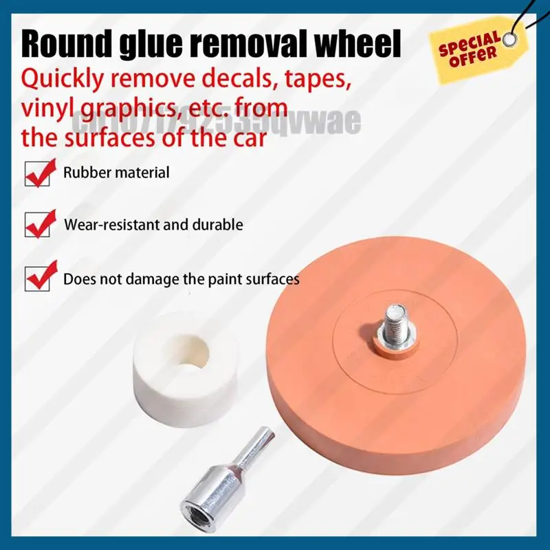 -A89Z For Drill Compatible Adhesive Eraser Wheel, 4 Inch Rubber Wheels For Decal Removal Tool, Sticker Glue Remover For Auto Bod