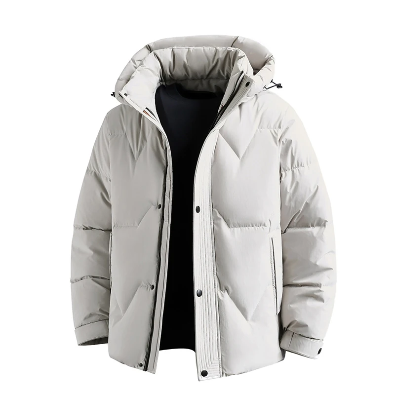 

Solid Color Hooded 90% White Duck Down Jackets 2025 Winter Men's Windproof Warm Puffer Coats Outwear Thicken Padded Top Clothing
