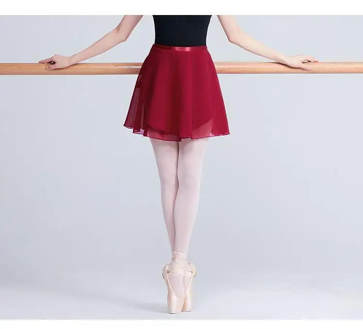 Women Ballet Skirts Black Lace-up Chiffon Wrap Skirts Yoga Dance Skirts Ballet Practice Hip Scarf Dancing Mini skirts Tutu