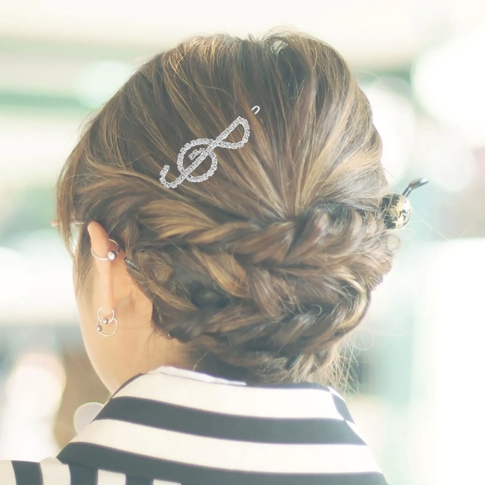 

2pcs Vintage Music Note Clips Rhinestone Metal Barrettes For Women Wedding Party Hair Accessories Styling Clips For Thick Hair