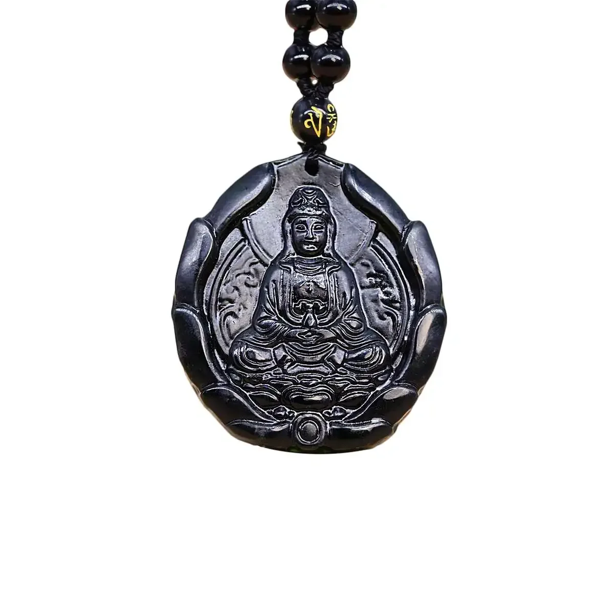 

Jade Guanyin Pendant Necklace Charms Carved Vintage Gemstones Man Black Fashion Gifts for Women Natural Talismans Men Jewelry